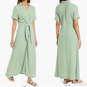 Caslon tie front gauze dress